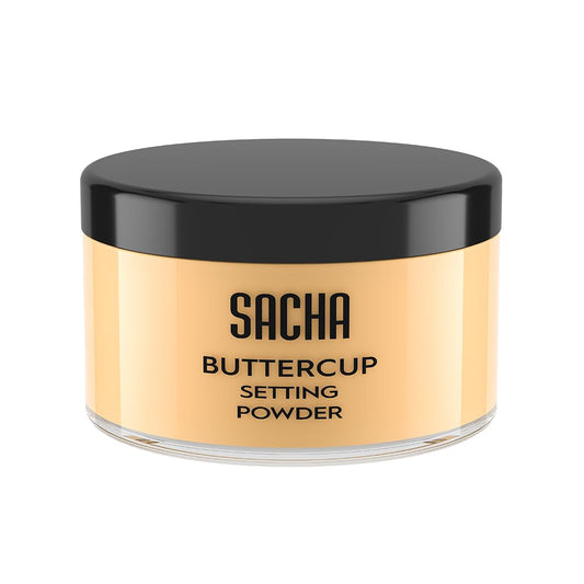 Sacha BUTTERCUP Setting Powder Makeup 1.75 Oz. Translucent Setting Powder for Oily Skin Finishing Powder Loose Powder Makeup Blurring Powder Blurs Fine Lines and Pores for Medium to Dark Skin Tones
